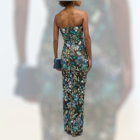 Capri Party Dress In Sea-foam Sparkle - Picture 3 of 5